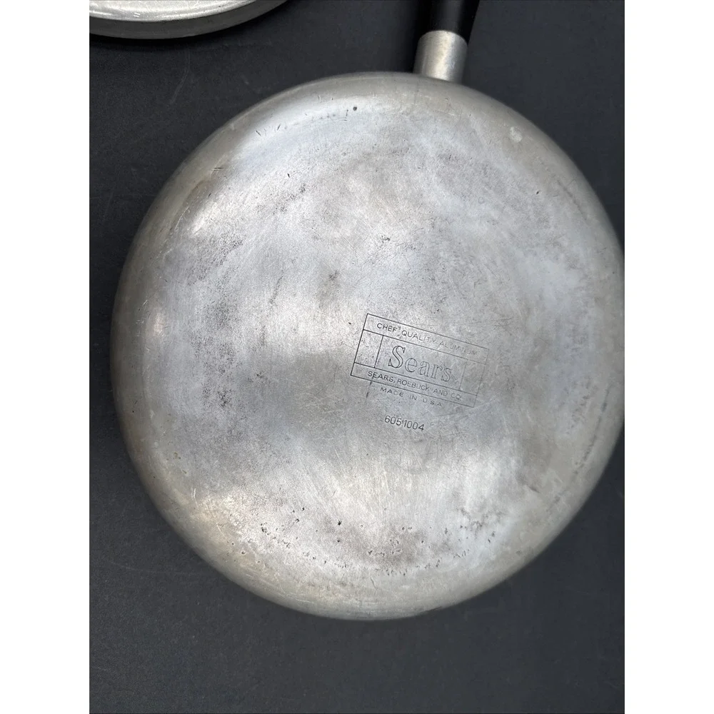 Vtg 70s Sears Aluminum Saute Pan 9
